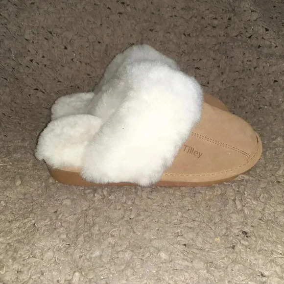TILLEY-Chestnut Suede Upper-Off-White Shearling/Sheepskin Inners-Size 37/6-NWOB - Picture 4 of 7